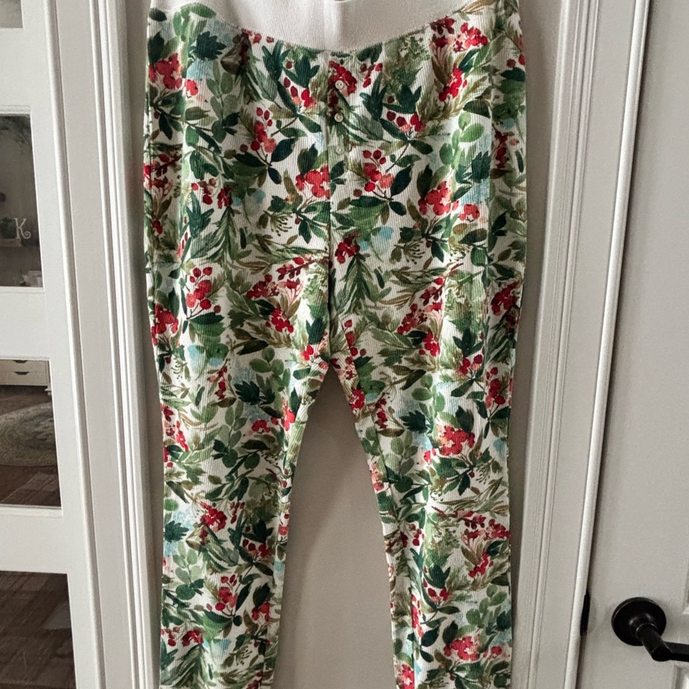 Stars Above Red and Green Floral Top and jogger bottom pajama set - Picture 8 of 8